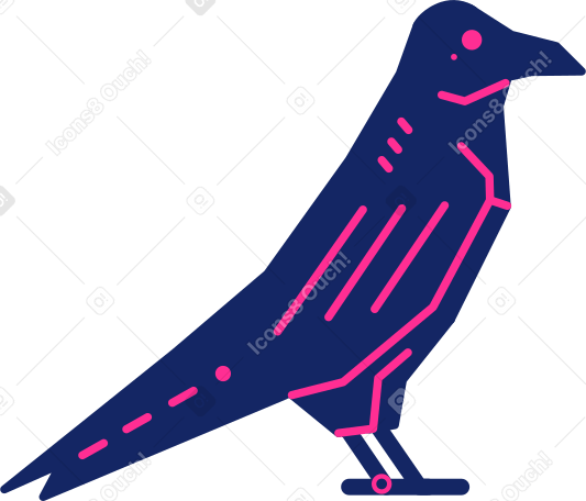 crow cyborg Illustration in PNG, SVG