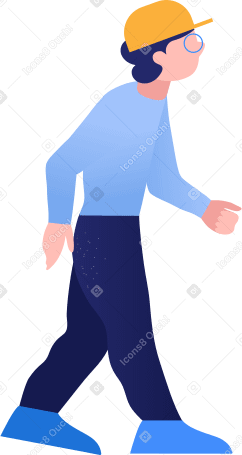 boy walking Illustration in PNG, SVG