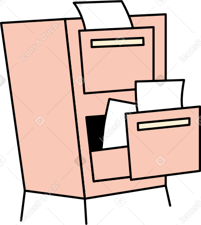 filing cabinet Illustration in PNG, SVG