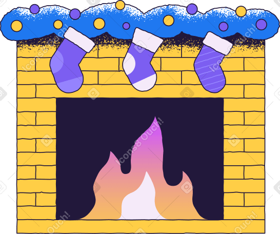 christmas fireplace PNG, SVG