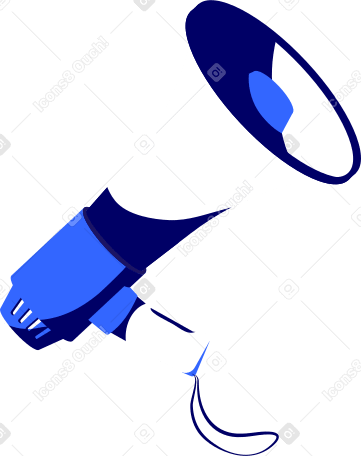 blue and white megaphone Illustration in PNG, SVG