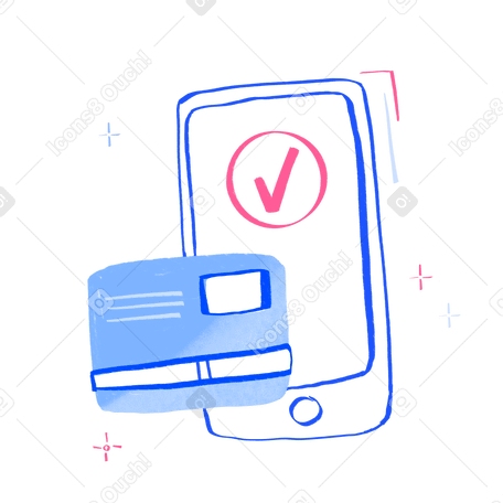Phone with bank card PNG, SVG