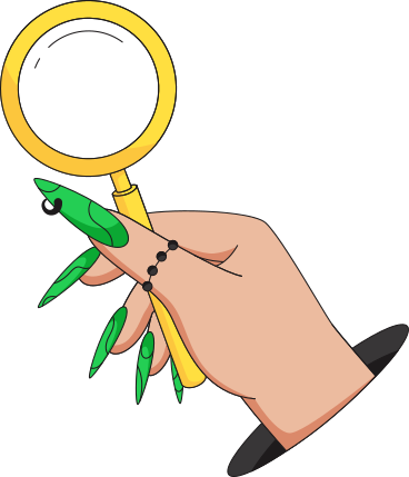 hand with magnifying glass PNG, SVG