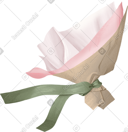 wrapping paper for flowers with ribbon PNG, SVG