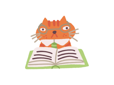 Cat with book PNG, SVG
