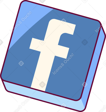 blue facebook icon Illustration in PNG, SVG