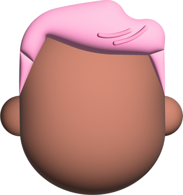 head with short pink hair PNG, SVG