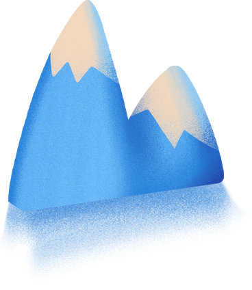 blue mountains with snow PNG, SVG