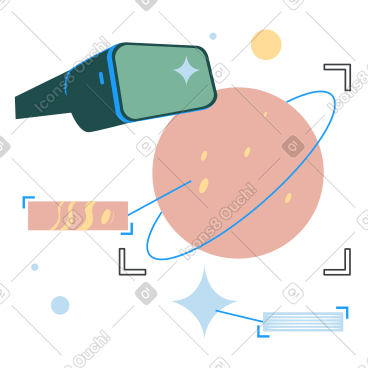 虚拟现实及其帮助下的空间研究 PNG, SVG