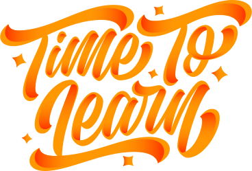 lettering time to learn with gradient shadow text PNG, SVG