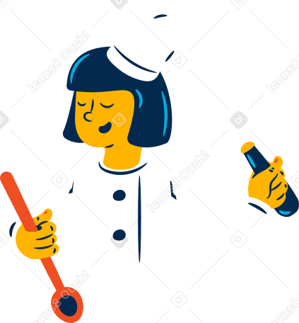 woman cook Illustration in PNG, SVG