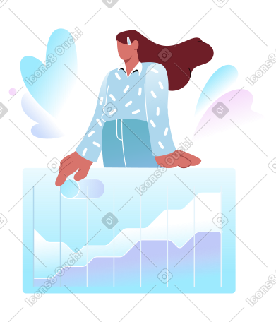 用图表展示分析的女性 PNG, SVG