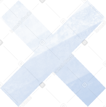 white cross as a cross-over or prohibition Illustration in PNG, SVG