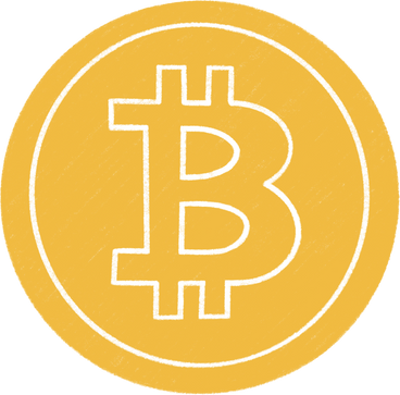 yellow bitcoin PNG, SVG