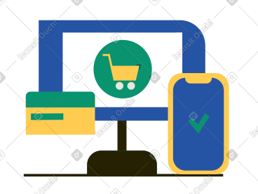 Placing an online order and paying by card PNG, SVG
