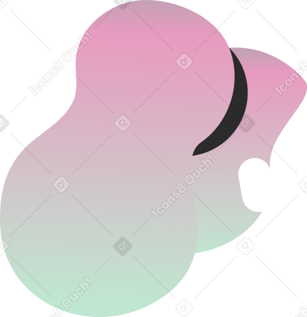 ponytail middle parting back Illustration in PNG, SVG