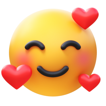 smiling face with hearts emoji PNG, SVG