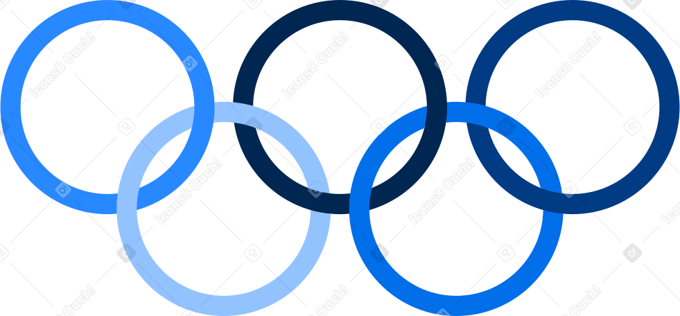olympic rings blue palette PNG, SVG