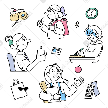 Life stages and development of a woman PNG, SVG