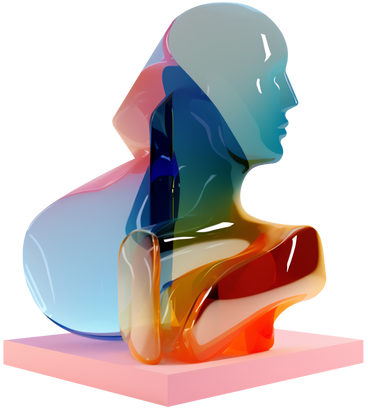abstract colorful glass head silhouette PNG, SVG