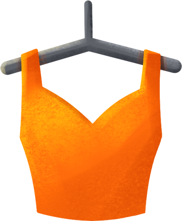 clothing rack with an orange top PNG, SVG