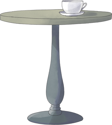 table with cup PNG, SVG