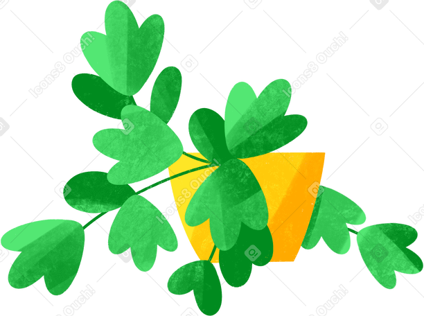 indoor plant in a yellow pot PNG, SVG