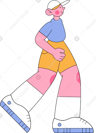 tourist in shorts and cap Illustration in PNG, SVG