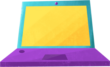 Open laptop with yellow screen в PNG, SVG