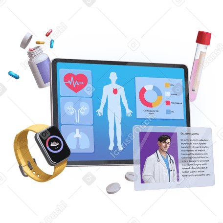 Технологии здравоохранения и решения для цифрового здравоохранения в PNG, SVG