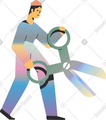 剪刀的男人 PNG, SVG