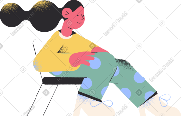 女孩坐在椅子上 PNG, SVG