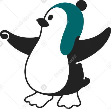 penguin in hat Illustration in PNG, SVG