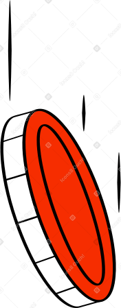 flying red coin with glare Illustration in PNG, SVG