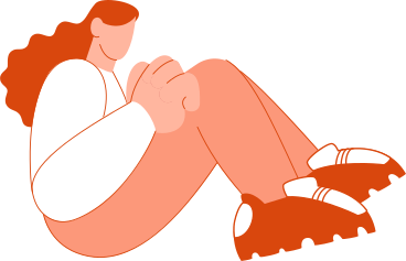 woman sitting at a laptop PNG, SVG