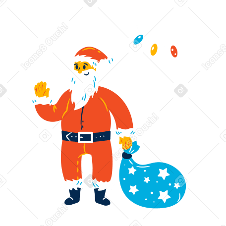 Santa with gifts PNG, SVG