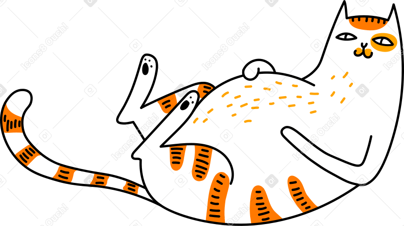 well fed cat PNG, SVG