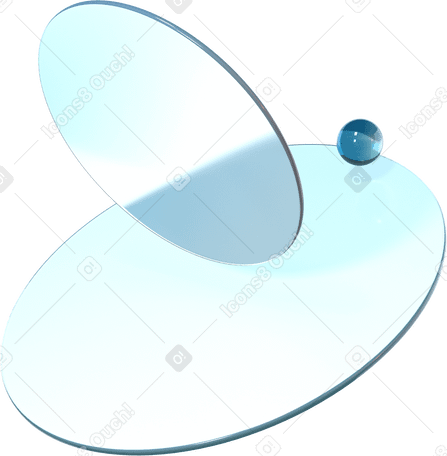 3D Монохромные стеклянные диски и стеклянная сфера в PNG, SVG