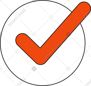 Red check mark in circle PNG, SVG