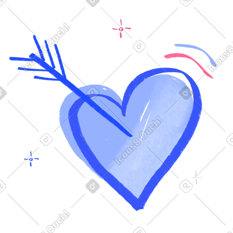 刺穿心脏的箭 PNG, SVG