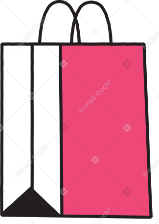 pink paper bag Illustration in PNG, SVG
