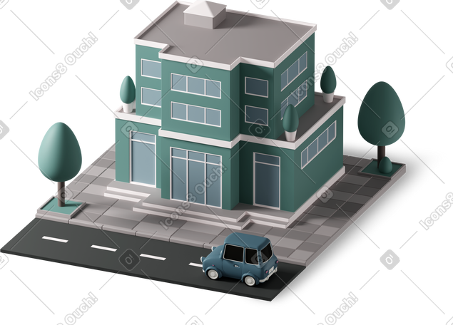 3D office building PNG, SVG