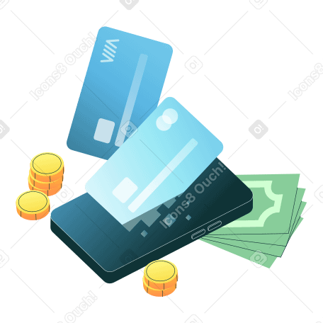 Web wallet and online banking Illustration in PNG, SVG