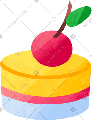 Layered jelly dessert with cherries PNG, SVG