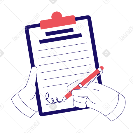 クリップボード上の契約書または同意書に署名する PNG、SVG