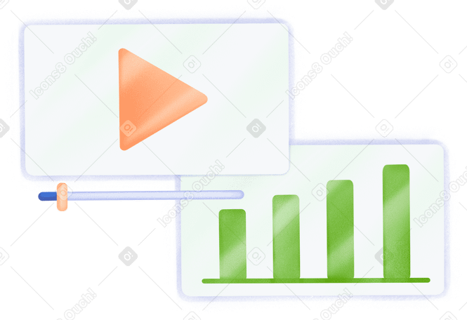 graph and window with video playback PNG, SVG