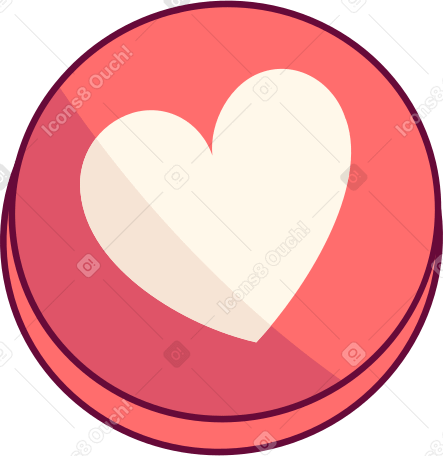 red icon with a heart like Illustration in PNG, SVG