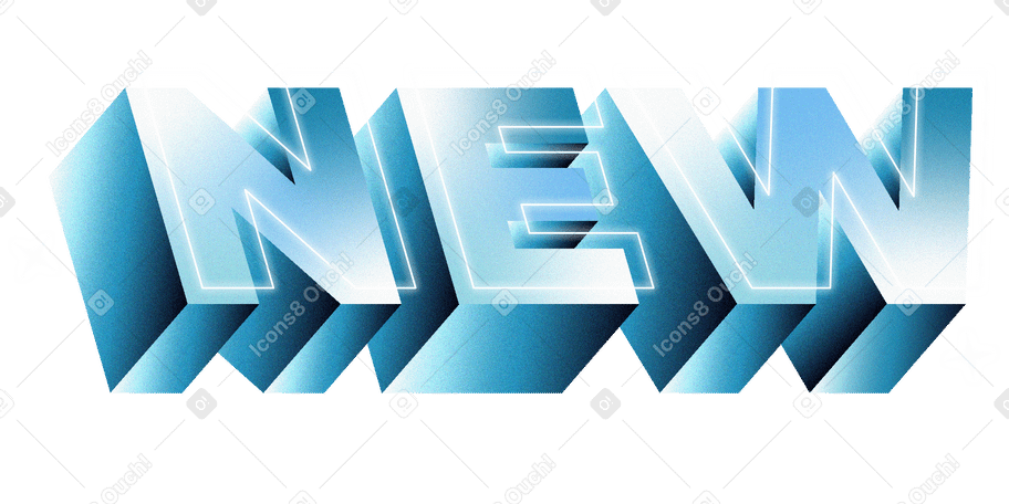 Letras novas em estilo 3d com texto com efeito de granulação PNG, SVG