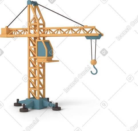 3D tower crane PNG, SVG