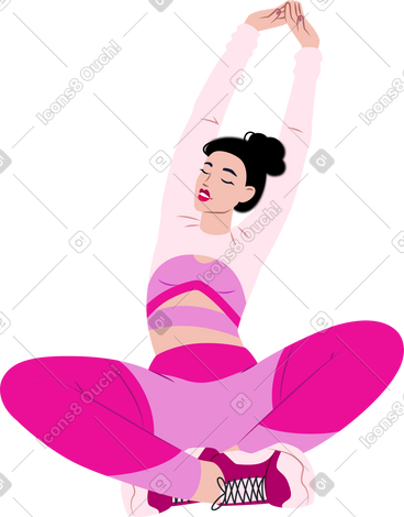 做瑜伽的年轻女子 PNG, SVG